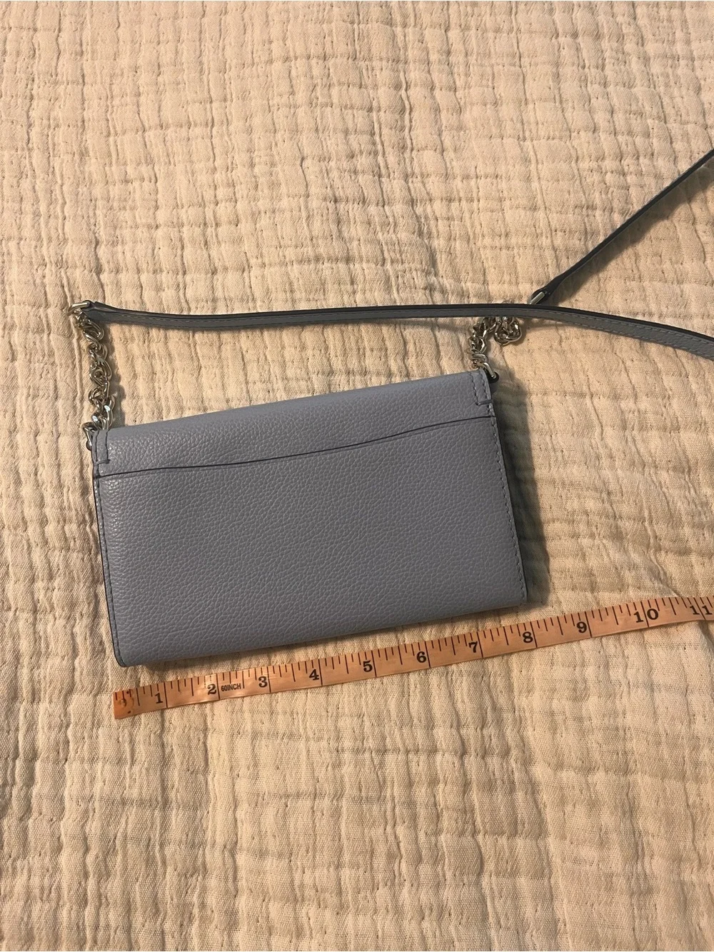 kate spade Pebbled Leather Crossbody Wallet - Light blue